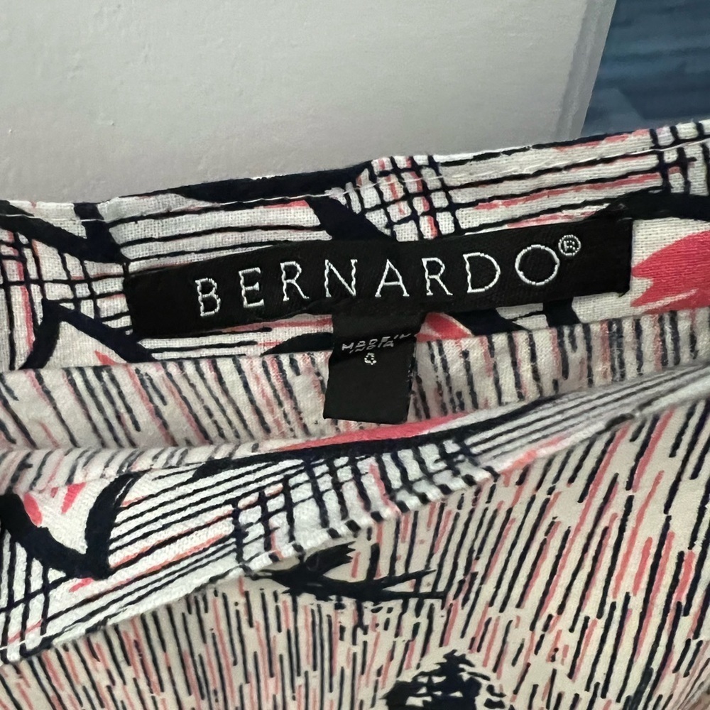 Bernardo Pink and Black Scenic A-Line Skirt with sequin detail size 4 EUC - Picture 6 of 12